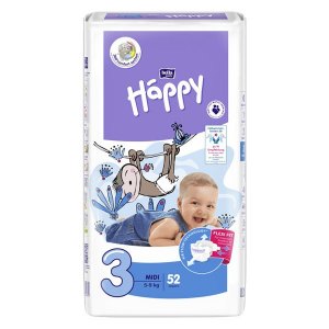 Bella Happy Pieluchy rozmiar 3 5-9kg 52szt