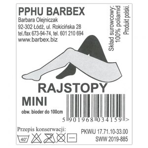Barbex Rajstopy damskie czarne MINI