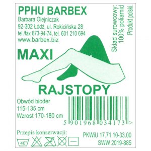 Barbex rajstopy Maxi beżowe 1 para