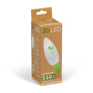 3D LED Żar&oacute;wka 6W E14 barwa ciepła biała