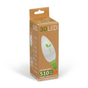 3D LED Żar&oacute;wka 6W E14 barwa neutralna biała