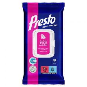 Presto ściereczki nawilżane do r&oacute;żnych powierzchni 55szt