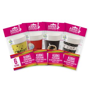 Anna Zaradna Kubki papierowe do napoj&oacute;w gorących 6szt