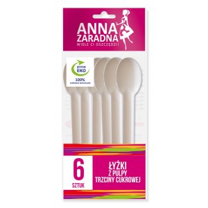 Anna Zaradna Łyżki z pulpy trzciny cukrowej 6szt