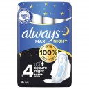 Always Maxi Night podpaski ze skrzydełkami 6 szt