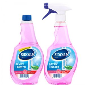 Sidolux Płyn do mycia szyb i luster + zapas Kwiatowy 500ml