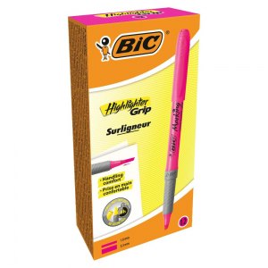 BIC zakreślacz Highlighter Grip Surligneur różowy 12 szt.