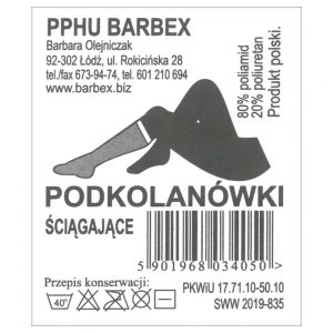 Barbex podkolan&oacute;wki ściągające czarne 1 para