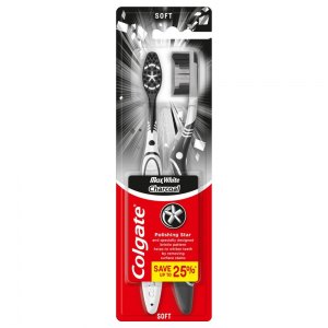 Colgate szczoteczka do zęb&oacute;w Max White Charcoal Soft 2szt
