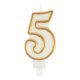 Party Time świeczka urodzinowa cyferka 5 złota
