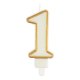 Party Time świeczka urodzinowa cyferka 1 złota