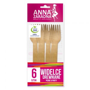 Anna Zaradna widelce drewniane 6szt