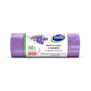 Stella worki na śmieci z uszami Lawendowe 60L 14szt